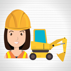 woman construction tool work vector illustration graphic