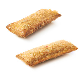 Oil fried crunchy pie isolated