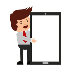 man businessman cartoon character icon