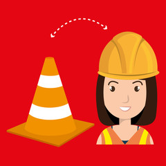 woman construction tool work vector illustration graphic