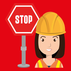 woman construction tool work vector illustration graphic