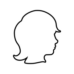 Human head concept represented by woman icon. Isolated and flat illustration