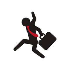 Pictogram concept represented by businessman con. Isolated and flat illustration