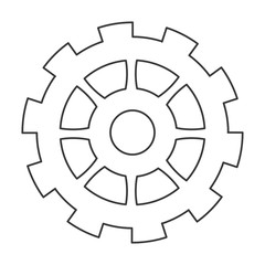 flat design single gear icon vector illustration