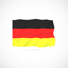 Obraz premium German waving flag. Isolated on white background. Vector illustration, eps 10.