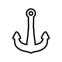 Sea lifestyle and nautical concept represented by silhouette anchor icon. Isolated and flat illustration