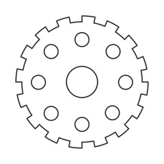 flat design single gear icon vector illustration