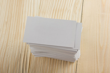 Fototapeta premium White blank business visit card, gift, ticket, pass, present clo