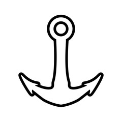 Sea lifestyle and nautical concept represented by silhouette anchor icon. Isolated and flat illustration