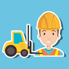 Obraz na płótnie Canvas man construction tool work vector illustration graphic
