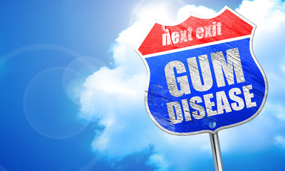 gum disease, 3D rendering, blue street sign