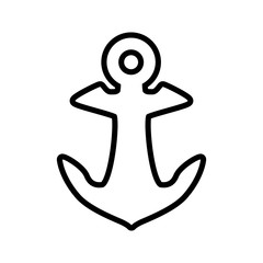 Sea lifestyle and nautical concept represented by silhouette anchor icon. Isolated and flat illustration