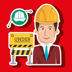 man construction tool work vector illustration graphic