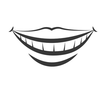 Expression and part of body concept represented by mouth and smile icon. Isolated and flat illustration