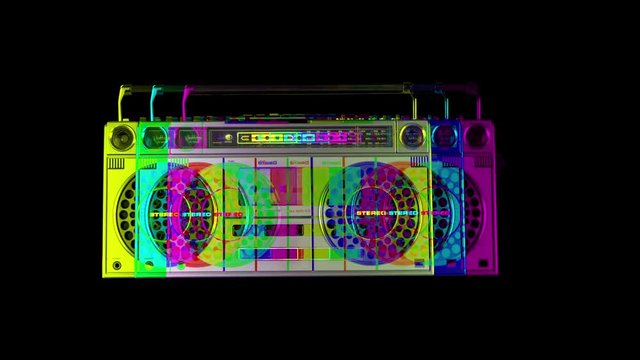 retro stereo ghettoblaster moving on its own