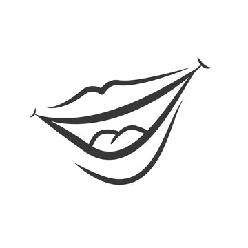 Expression and part of body concept represented by mouth and smile icon. Isolated and flat illustration
