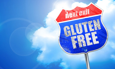 gluten free, 3D rendering, blue street sign