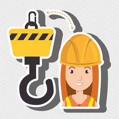 woman construction tool work vector illustration graphic