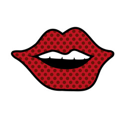 Expression and part of body concept represented by mouth and smile icon. Isolated and flat illustration