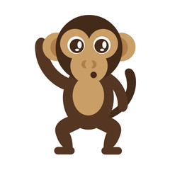 Obraz premium flat design cute monkey cartoon icon vector illustration
