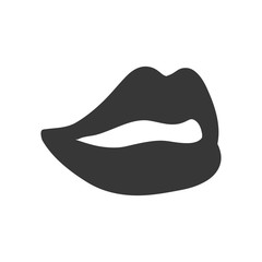 Expression and part of body concept represented by lips silhouette icon. Isolated and flat illustration