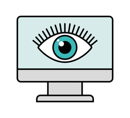 computer eye human view icon