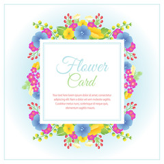 yellow blue flower card
