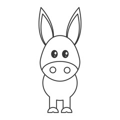 flat design cute donkey cartoon icon vector illustration