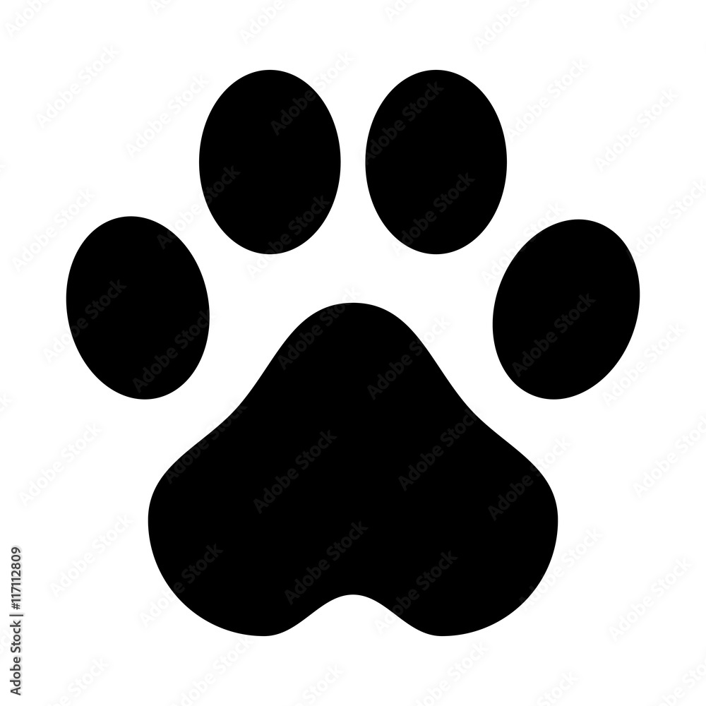 Canvas Prints flat design paw print icon vector illustration