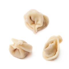 Single cooked dumpling isolated