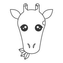 flat design Cute giraffe cartoon icon vector illustration