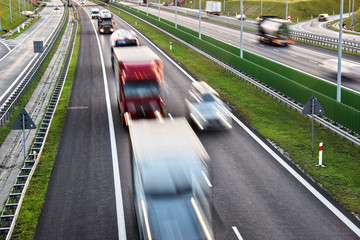 Naklejka premium Four lane controlled-access highway in Poland