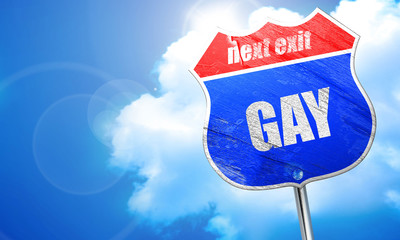 gay, 3D rendering, blue street sign