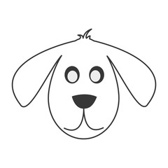 flat design cute dog cartoon icon vector illustration