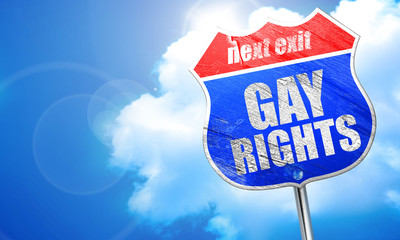 gay rights, 3D rendering, blue street sign