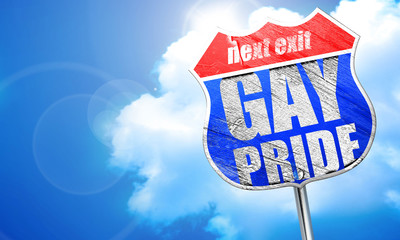 gay pride, 3D rendering, blue street sign