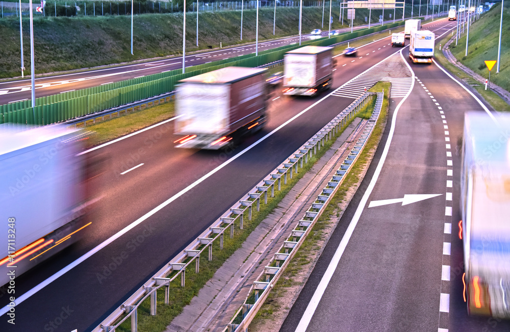 Wall mural four lane controlled-access highway in poland