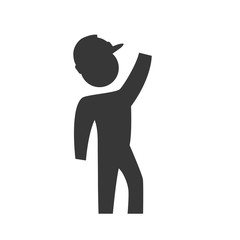 Repair and construction concept represented by constructer pictogram with helmet icon. Isolated and flat illustration