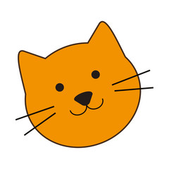 Obraz premium flat design cute cat cartoon icon vector illustration