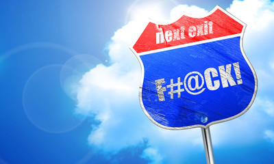 f, 3D rendering, blue street sign