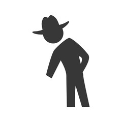 Person concept represented by pictogram with hat icon. Isolated and flat illustration