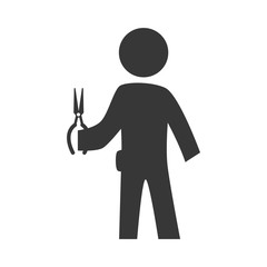 Repair and electrical concept represented by electrician pictogram icon. Isolated and flat illustration