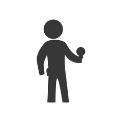 Repair and electrical concept represented by electrician pictogram icon. Isolated and flat illustration