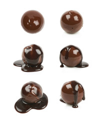 Chocolate ball candy isolated