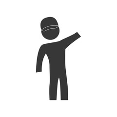 Person concept represented by pictogram with hat icon. Isolated and flat illustration