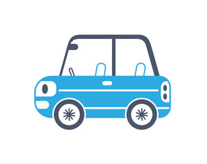 Blue car icon.