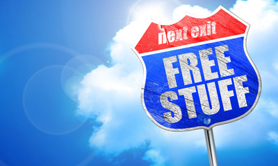 free stuff, 3D rendering, blue street sign