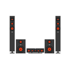 flat design stereo system icon vector illustration