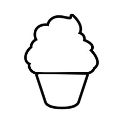 Bakery concept represented by muffing cupcake silhouette icon. Isolated and flat illustration