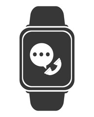 flat design smart watch icon vector illustration